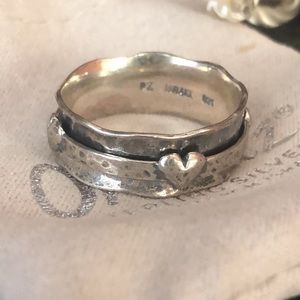 Sterling Silver Spinner Heart Ring - 925 Certified
